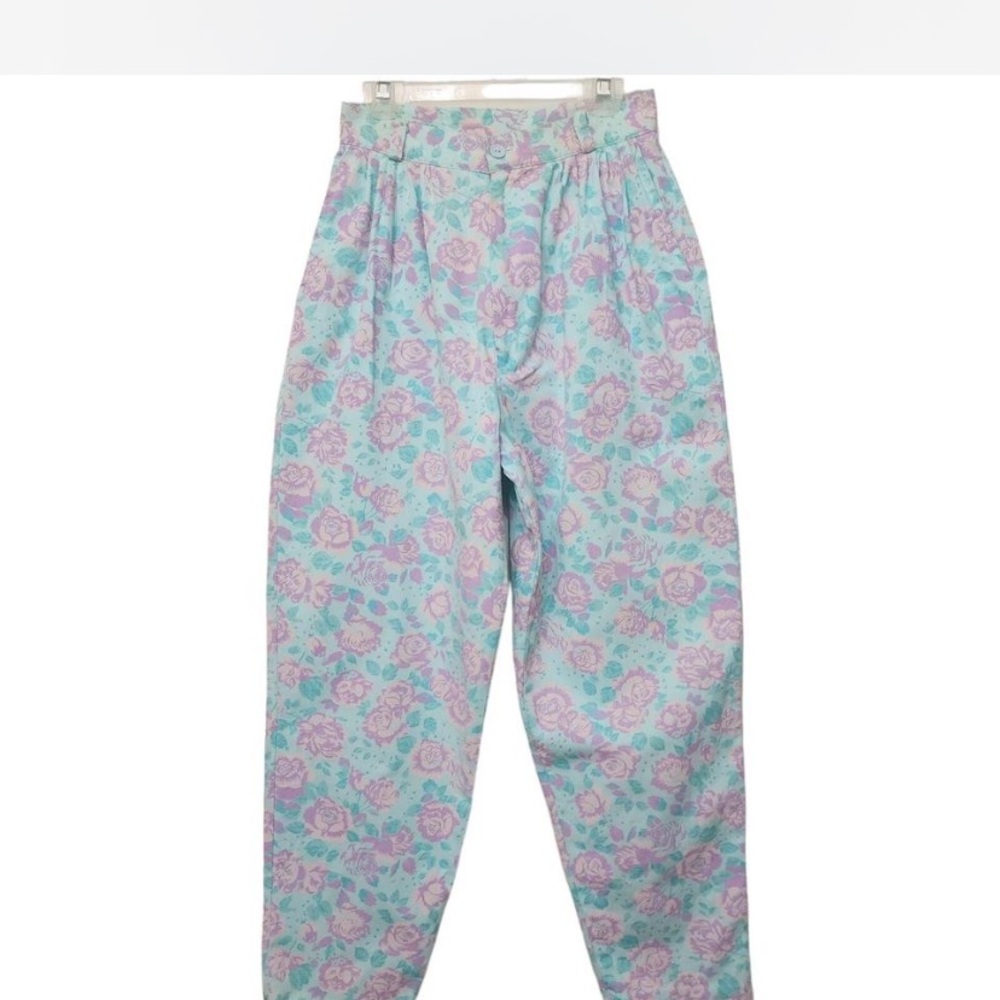 Floral High-Waisted Pants